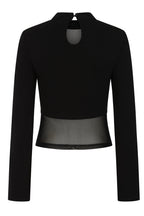 Banned Cordelia Sheer Mesh Panel Goth Top in Black