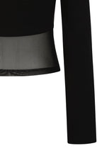 Banned Cordelia Sheer Mesh Panel Goth Top in Black