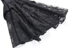 Dark In Love Jemima Black Gothic Top - Lace Bell Sleeves Sweetheart Neckline