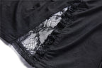 Dark In Love Jemima Black Gothic Top - Lace Bell Sleeves Sweetheart Neckline