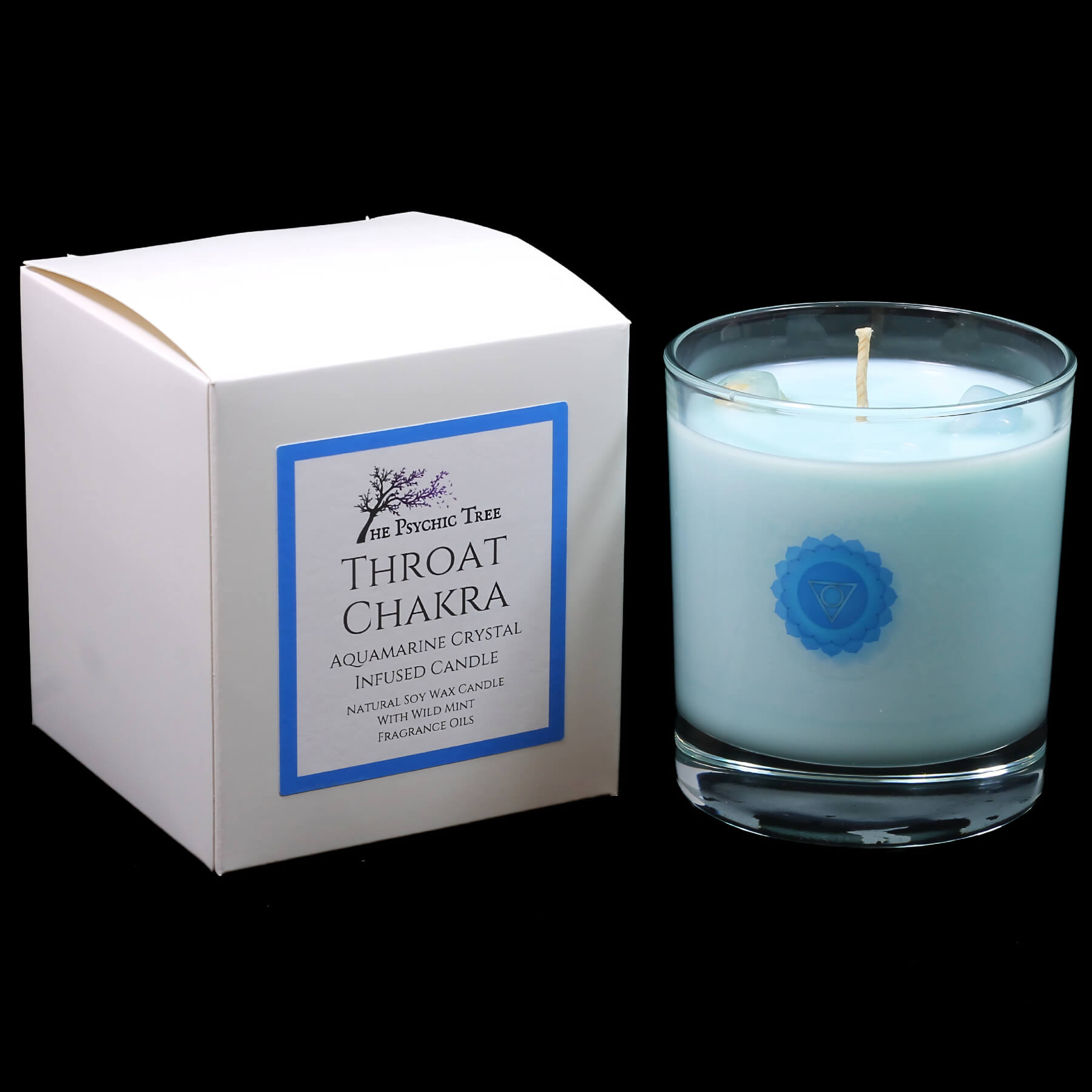 Throat Chakra - Crystal Infused Scented Candle