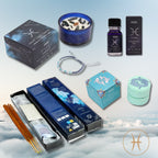 Pisces Zodiac Gift Set — Crystal Candle, Gemstone Bracelet, Bath Fizzers & Fragrance Oil