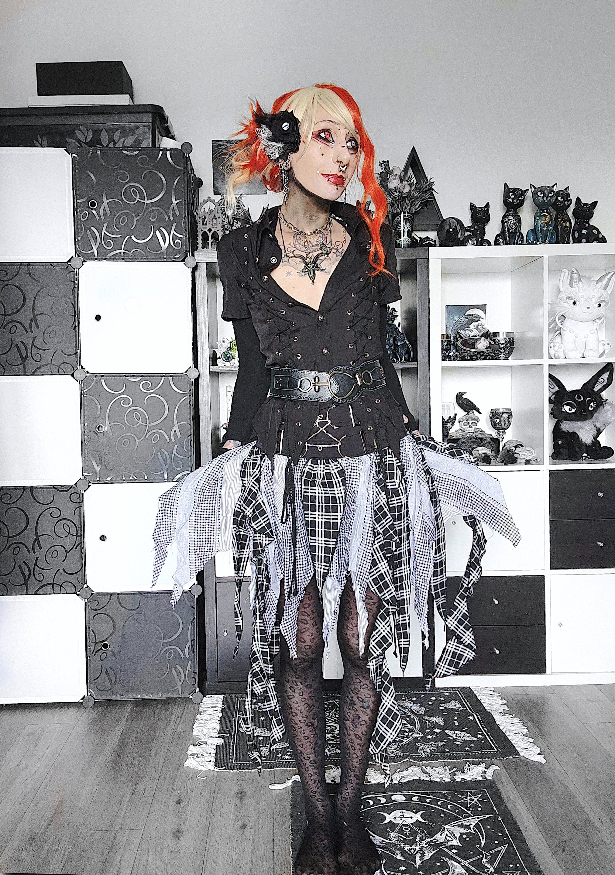 Dark in Love Morrigan Punk Patchwork Skirt