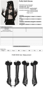 Punk Rave Fluffy Goth Claw Gloves