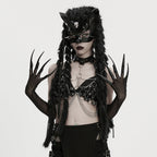 Punk Rave Fluffy Goth Claw Gloves