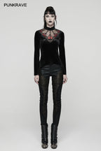Punk Rave Belladonna Demon’s Hand Velvet T-Shirt in Red