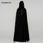 Punk Rave Goth Velvet Cloak – Black
