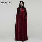 Punk Rave Seraphiel Gothic Velvet Cloak – Blood Red