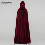 Punk Rave Seraphiel Gothic Velvet Cloak – Blood Red