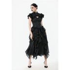 Dark in Love Seraphine Lace Shoulder Goth Top