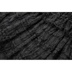 Dark in Love Morticia Gothic Velvet & Lace Skirt in Black