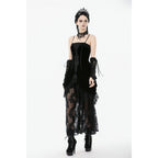 Dark in Love Vampiress Royal Velvet and Lace Maxi Dress