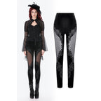 Dark in Love Gothic Velvet Mesh Patchwork Leggings