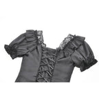 Dark in Love Seraphina Ruched Puff Sleeve Corset Top in Black