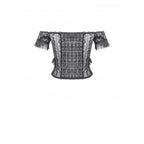 Dark in Love Ophelia Lace Off-Shoulder Gothic Top in Black