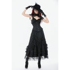 Dark in Love Vintage Gothic Lace Layered Maxi Skirt