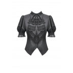 Dark in Love Viktoria Lace Ruffle Gothic Blouse in Black