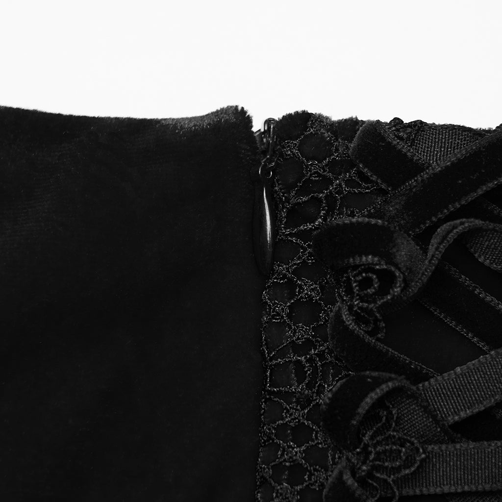 Punk Rave - Belladonna Goth Rose Fishtail Skirt