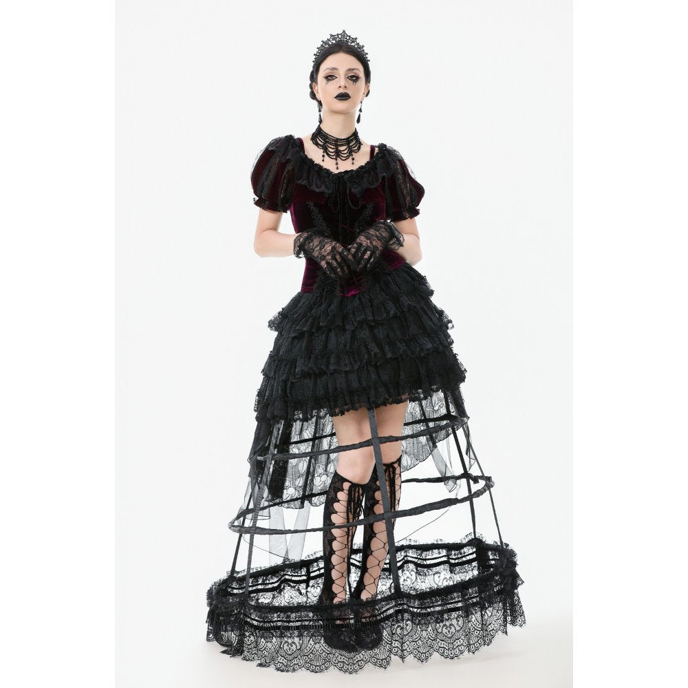 Dark in Love Isolde Velvet & Lace Puff Sleeve Bolero