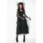 Dark In Love Gothic Deep-V Lace Bell Sleeve Cape