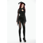Dark in Love Gothic Velvet Mesh Patchwork Leggings