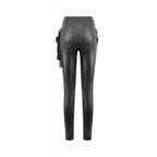 Dark in Love Punk Leather-Look Strap Detail Trousers