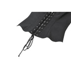 Dark in Love Punk Studded Lace-Up Vest - Alternative Top in Black