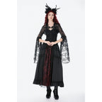 Dark in Love Gothic Victorian Lace Panel Skirt (Crimson)