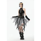 Dark in Love Gothic Mesh Panel Buckle Top