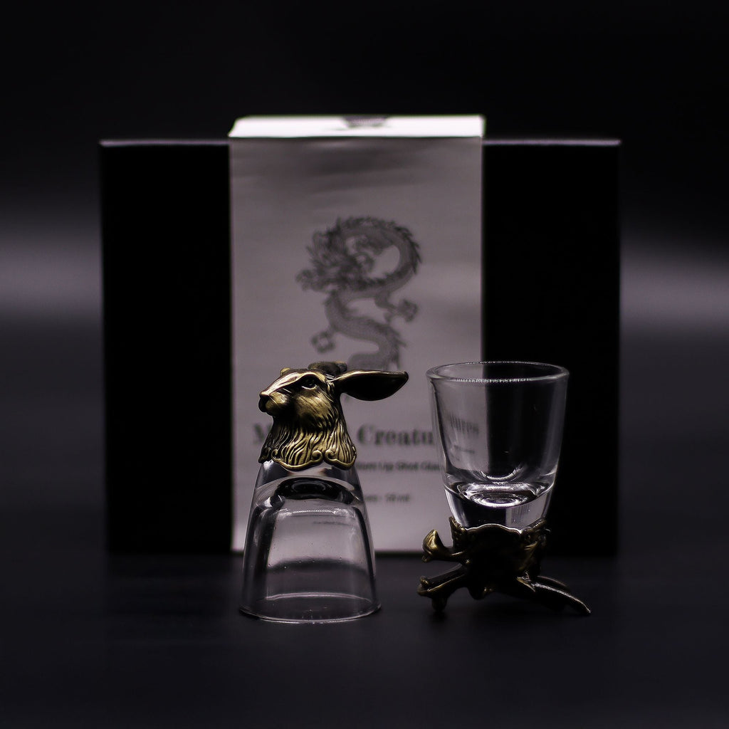 Gift Set of 6 Shot Glasses (50ml) - Mystical Creatures - Antique Bronze