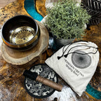 Hand Beaten & Engraved Singing Bowl Gift Set Round Medallions