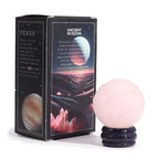 Rose Quartz Planet on a Sola Goldstone Stand Venus