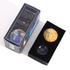 Crazy Lace Jasper Planet on a Sola Goldstone Stand MERCURY
