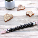 Twisted Wand - Silver Rose Quartz Sphere