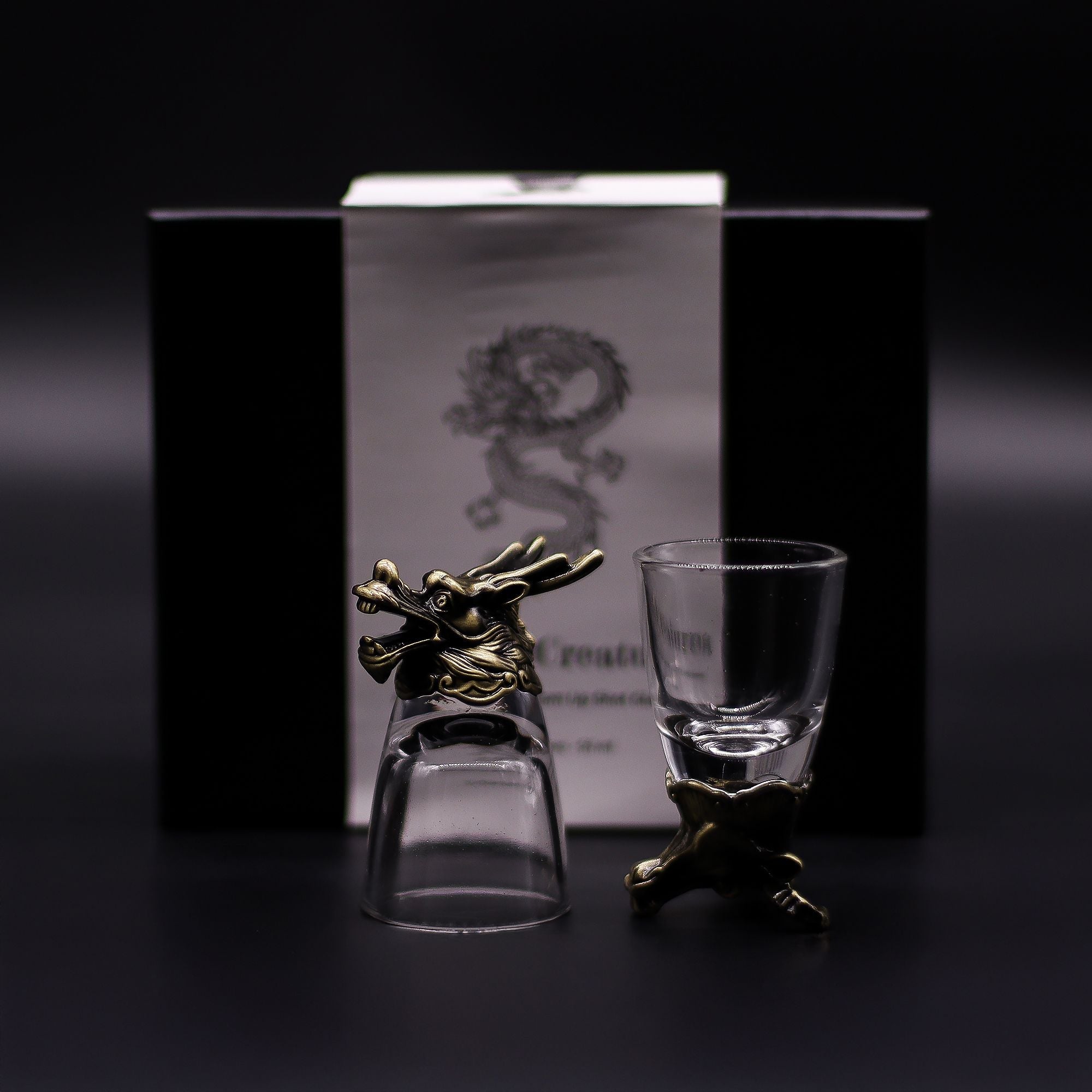 Gift Set of 6 Shot Glasses (50ml) - Mystical Creatures - Antique Bronze
