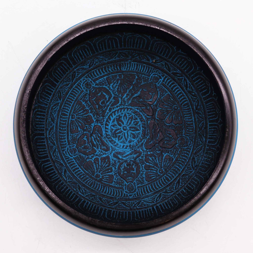 Earth Powder Singing Bowl - Blue Mantra Five Buddha