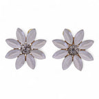 Pearl - Vintage Glass - Flowers - Earrings