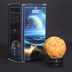 Crazy Lace Jasper Planet on a Sola Goldstone Stand MERCURY