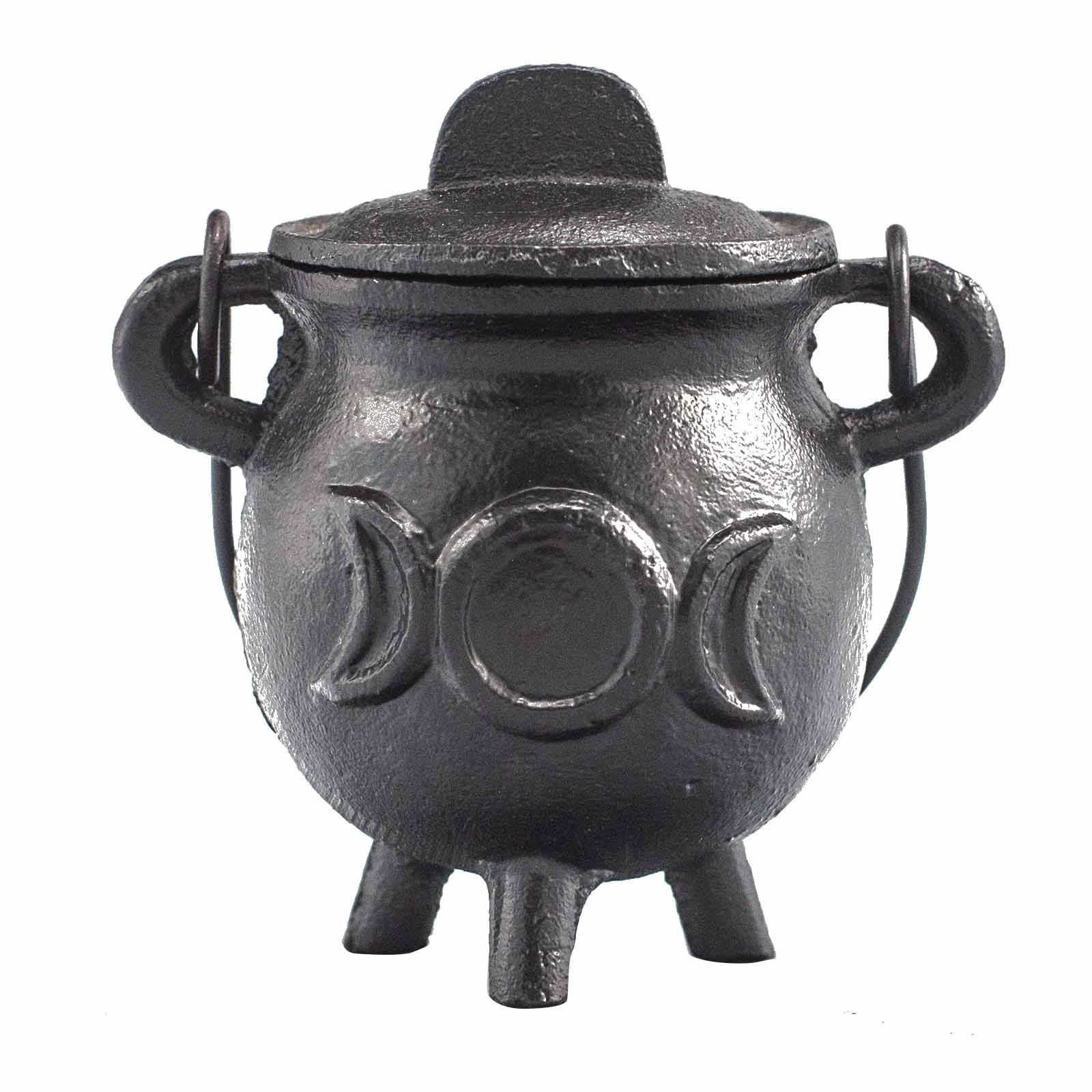 Cast Iron Cauldron with Triple Moon - Small