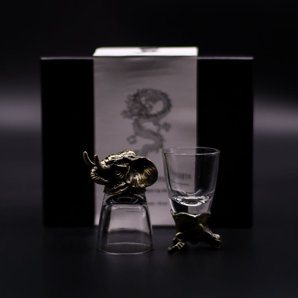 Gift Set of 6 Shot Glasses (50ml) - Mystical Creatures - Antique Bronze