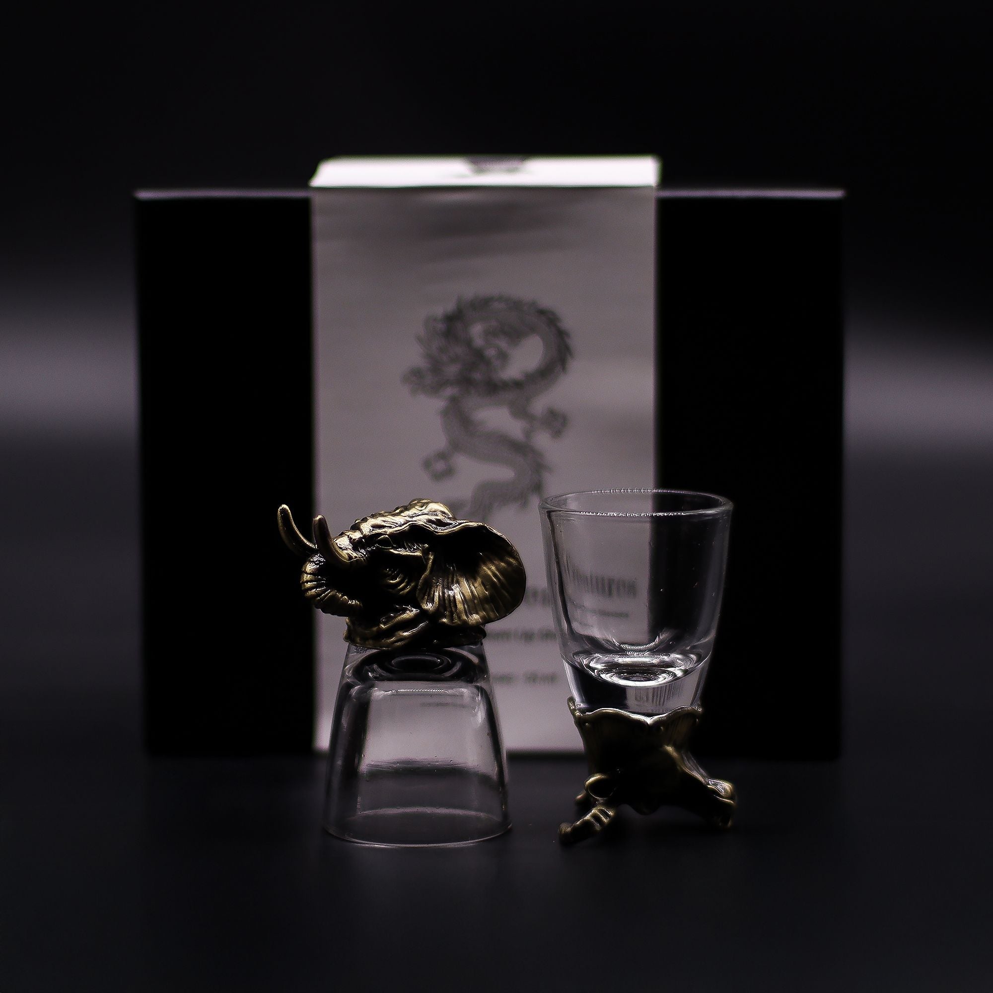 Gift Set of 6 Shot Glasses (50ml) - Mystical Creatures - Antique Bronze