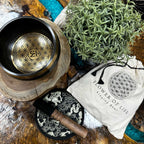 Hand Beaten & Engraved Singing Bowl Gift Set Flower of Life