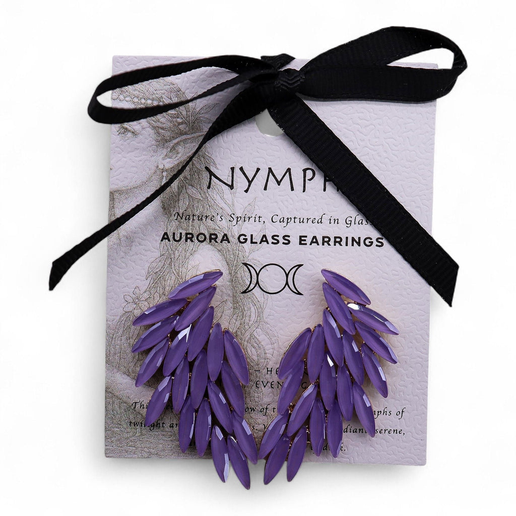 Lavender Vintage Glass Angel Wings Earrings Spiritual Boho Jewellery