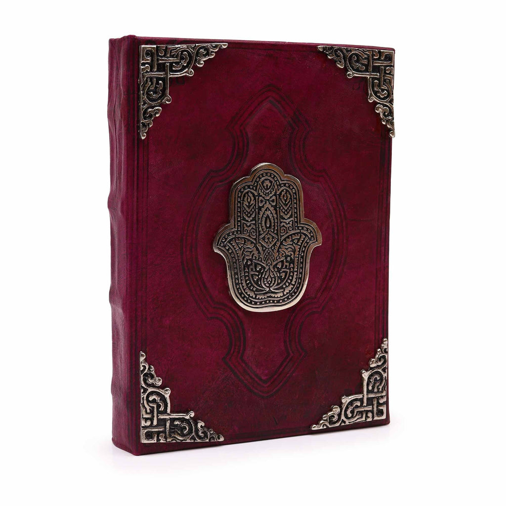 Heafty Red Tan Book - Zinc Hamsa Decor