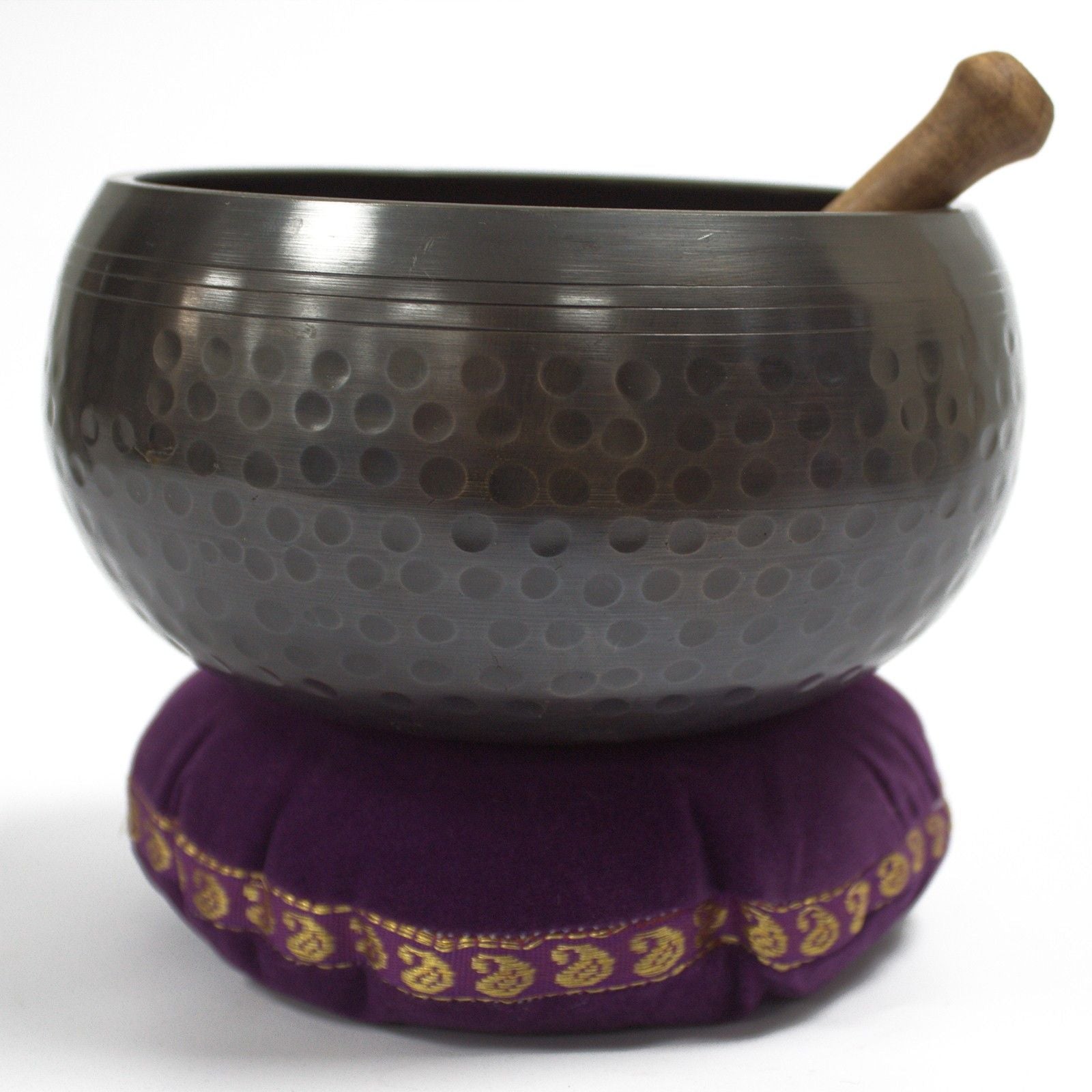 Singing Bowl Velvet Cushion Black