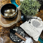 Hand Beaten & Engraved Singing Bowl Gift Set Flower of Life
