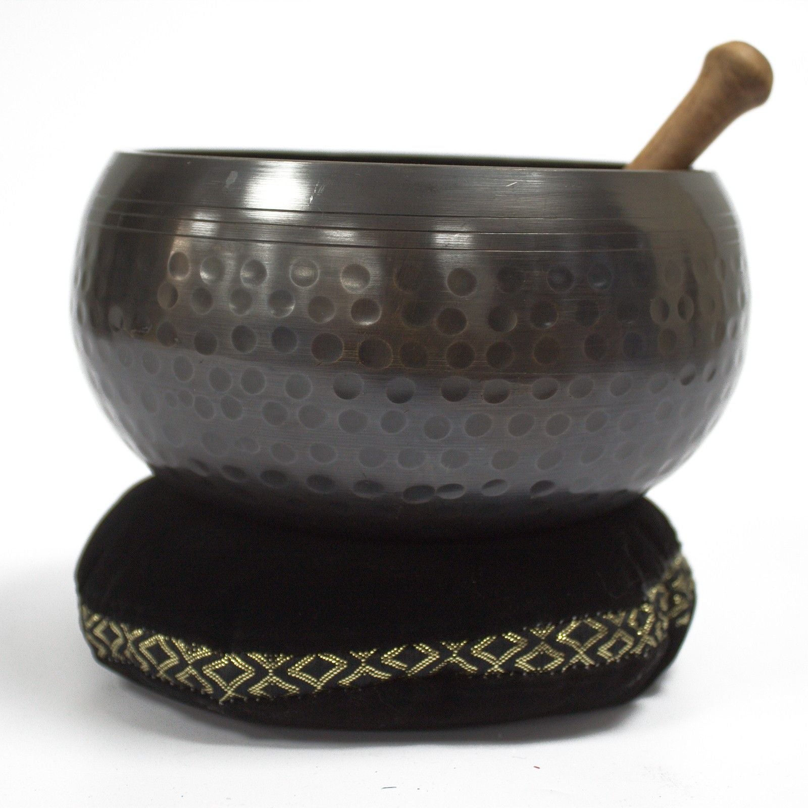 Singing Bowl Velvet Cushion Black