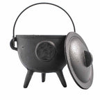 Cast Iron Pentacle Cauldron - Medium