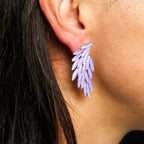 Lavender Vintage Glass Angel Wings Earrings Spiritual Boho Jewellery