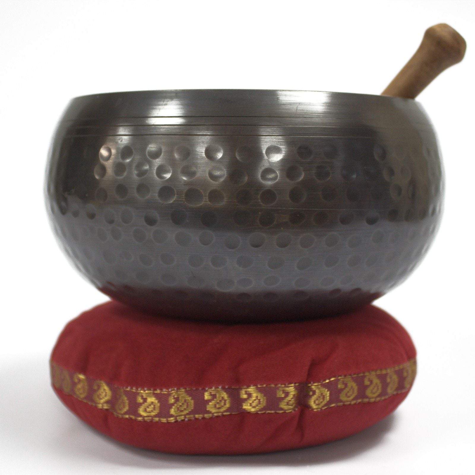 Singing Bowl Velvet Cushion Black